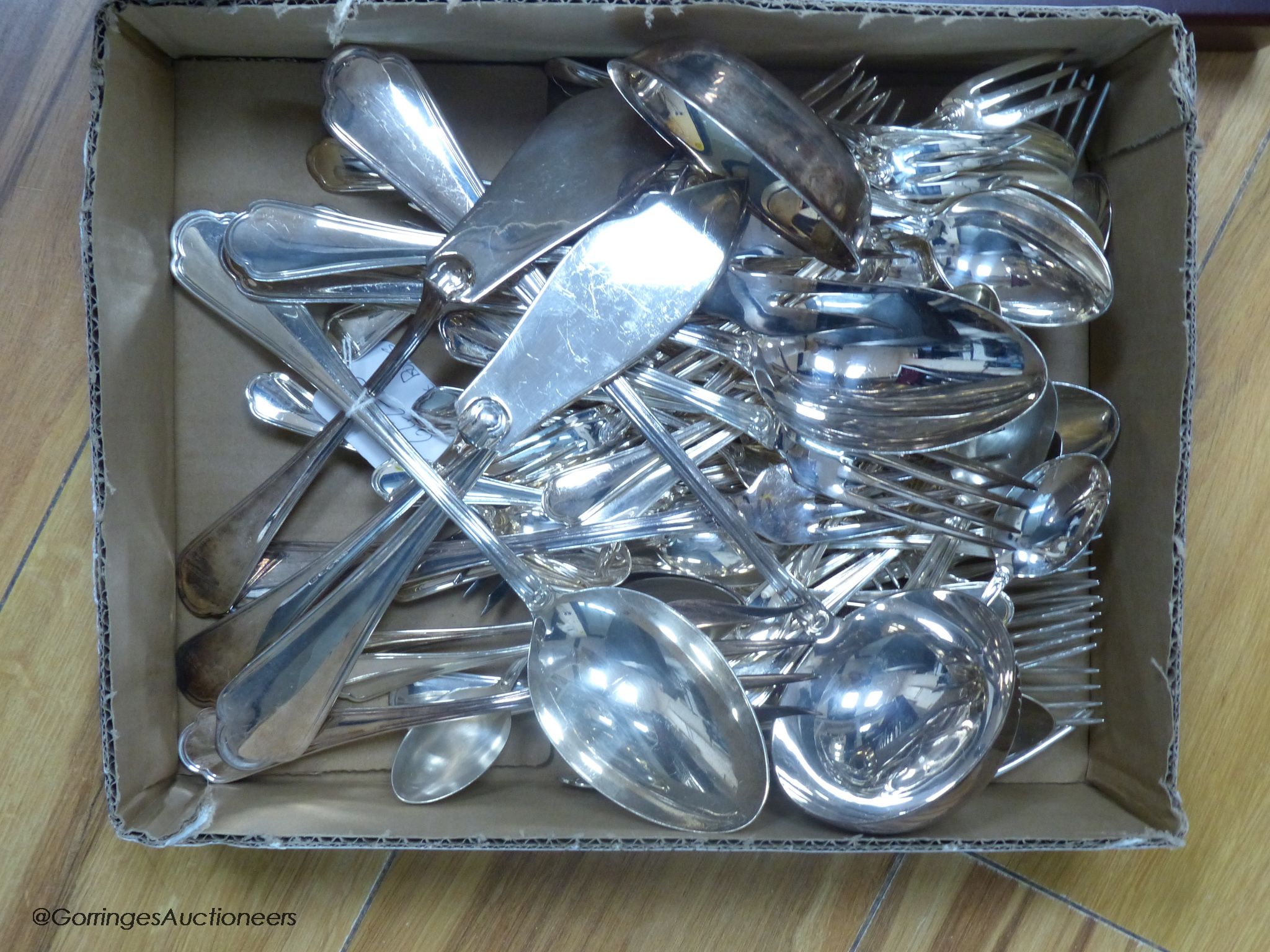 A modern part canteen of Italian Pampaloni sterling 925 cutlery